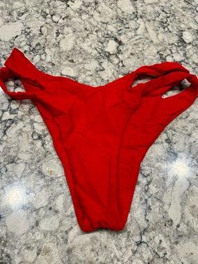 Red High-Cut Bikini Bottom